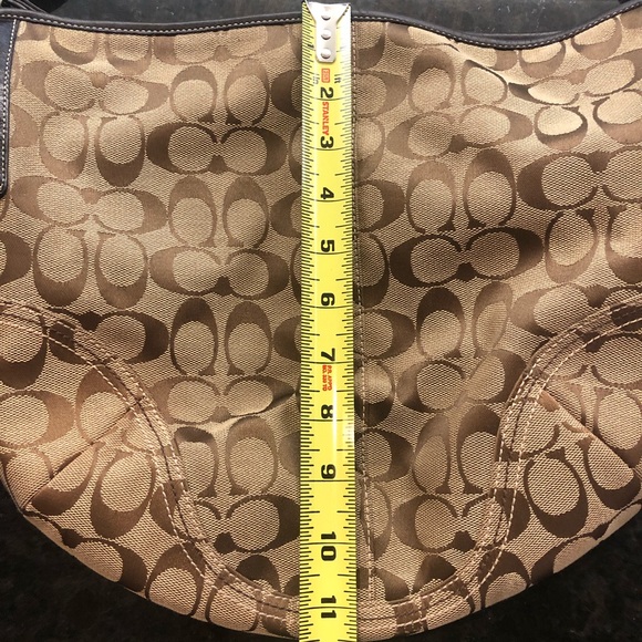 Coach Hobo Shoulder Handbag in Signature Coach Brown w/ Silver Accents - Picture 9 of 11